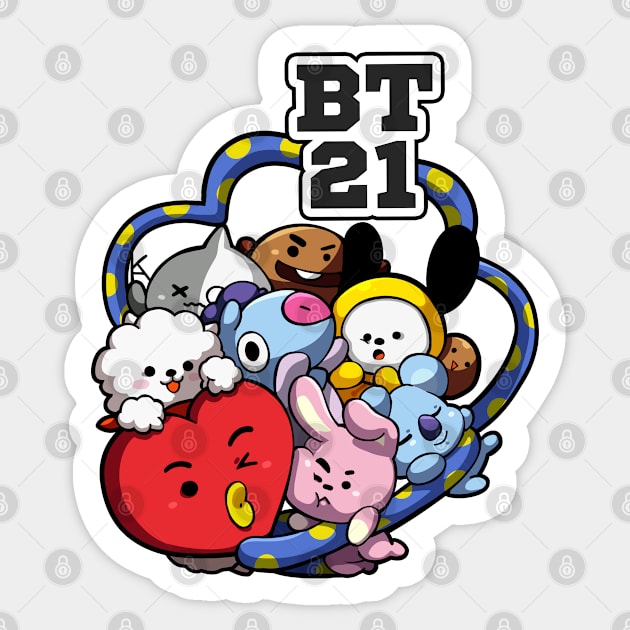 BT21 Hug Sticker by Carla S.D.